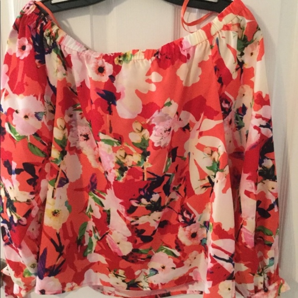 YUMI KIM "Vermillion Bloom" Off-Shoulder Blouse - Picture 5 of 5